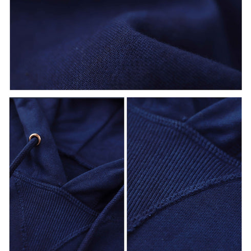 Navy Blue Hand Dye Pullover with Hoodie Soft Cotton Unisex S/M/L/XL Jumper Sweater Shirt