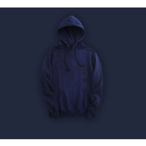 Navy Blue Hand Dye Pullover with Hoodie Soft Cotton Unisex S/M/L/XL Jumper Sweater Shirt
